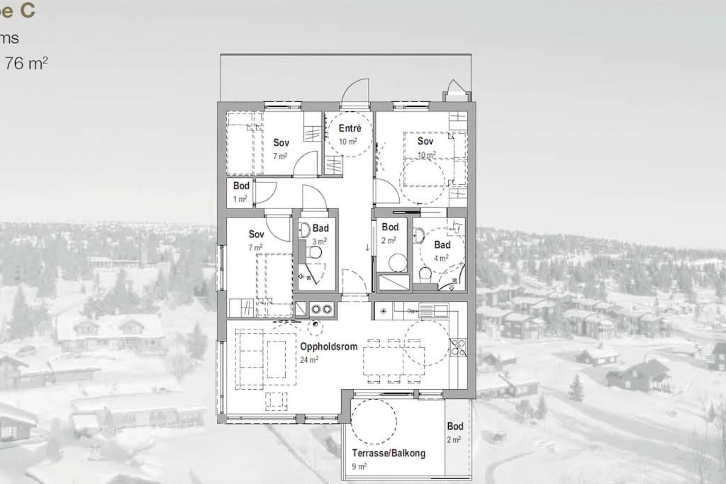Apartament Beautiful Penthouse With Panoramic View At Sjusjoen Zewnętrze zdjęcie